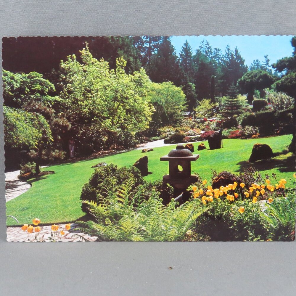Vintage Postcard - Butchart Gardens Japanese Garden - Peacock Postcards